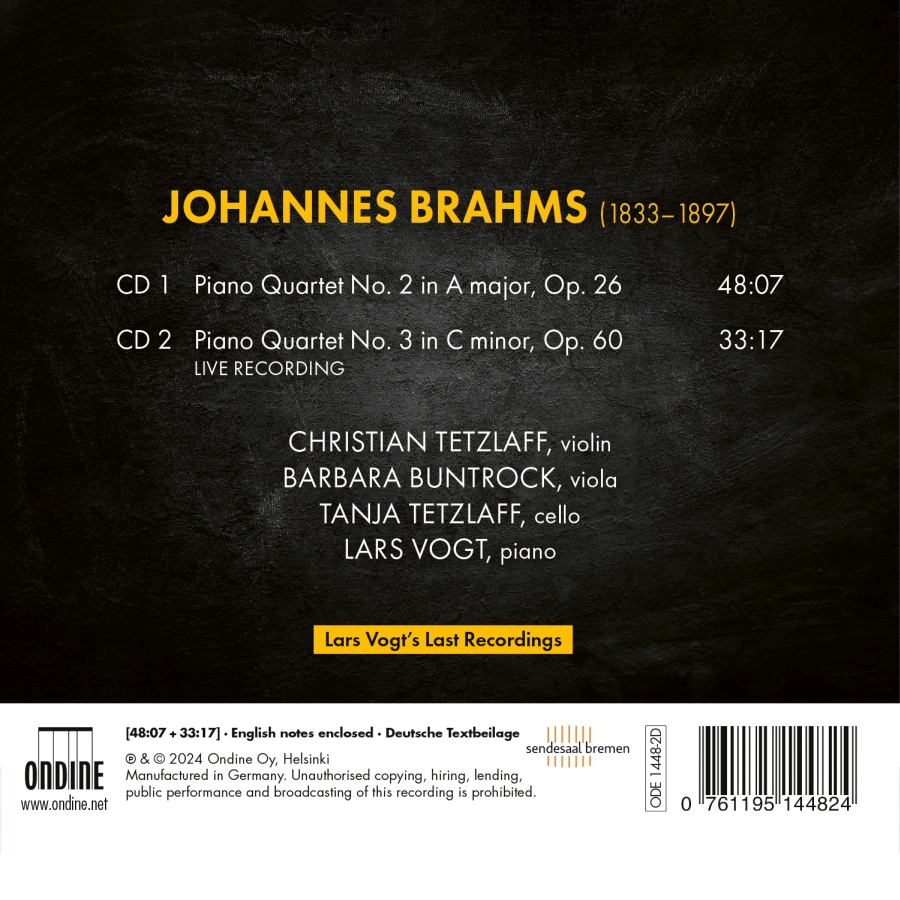 Brahms: Piano Quartets Nos. 2 & 3 - slide-1