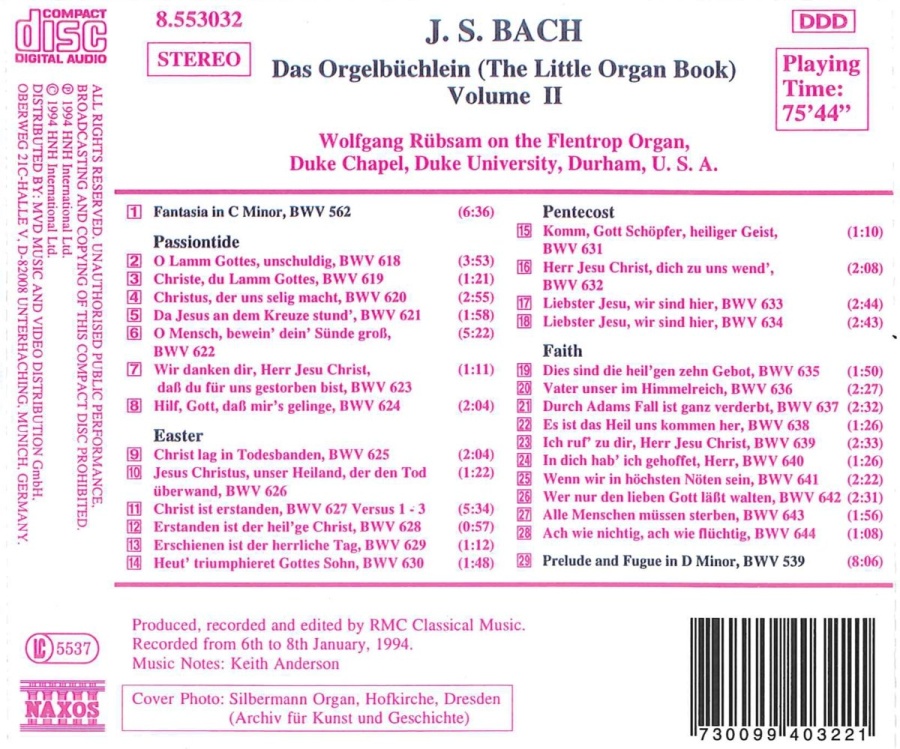 BACH: Das Orgelbuchlein Vol. 2 - slide-1