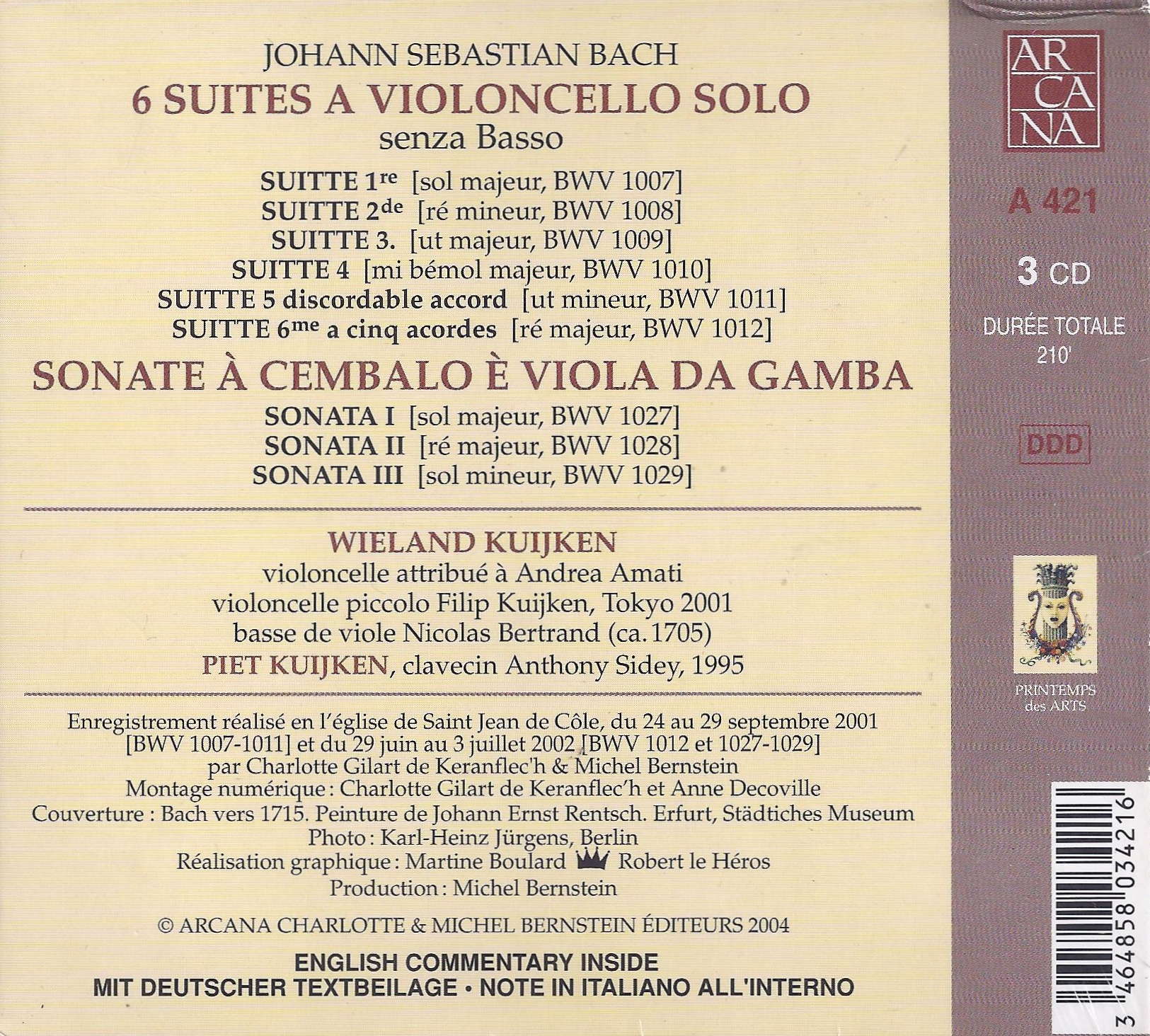 Bach J.S: 6 Suites a Violonc cello Solo - slide-1