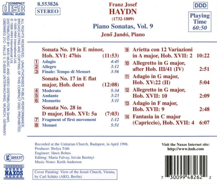 HAYDN: Piano Sonatas Nos. 17, 19 and 28 , Arietta con 12 Variazioni  (Vol. 9) - slide-1