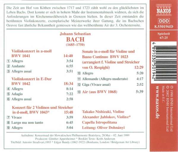 Bach: Violin Concertos BWV 1041-43 - slide-1