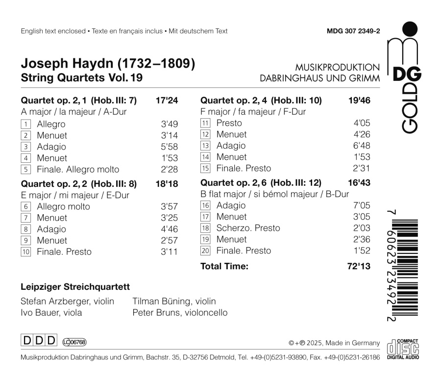 Haydn: String Quartets Vol. 19 - slide-1