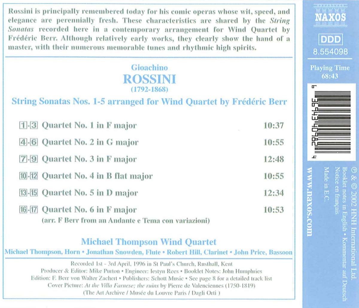 ROSSINI: Sonatas for Wind Quartet - slide-1