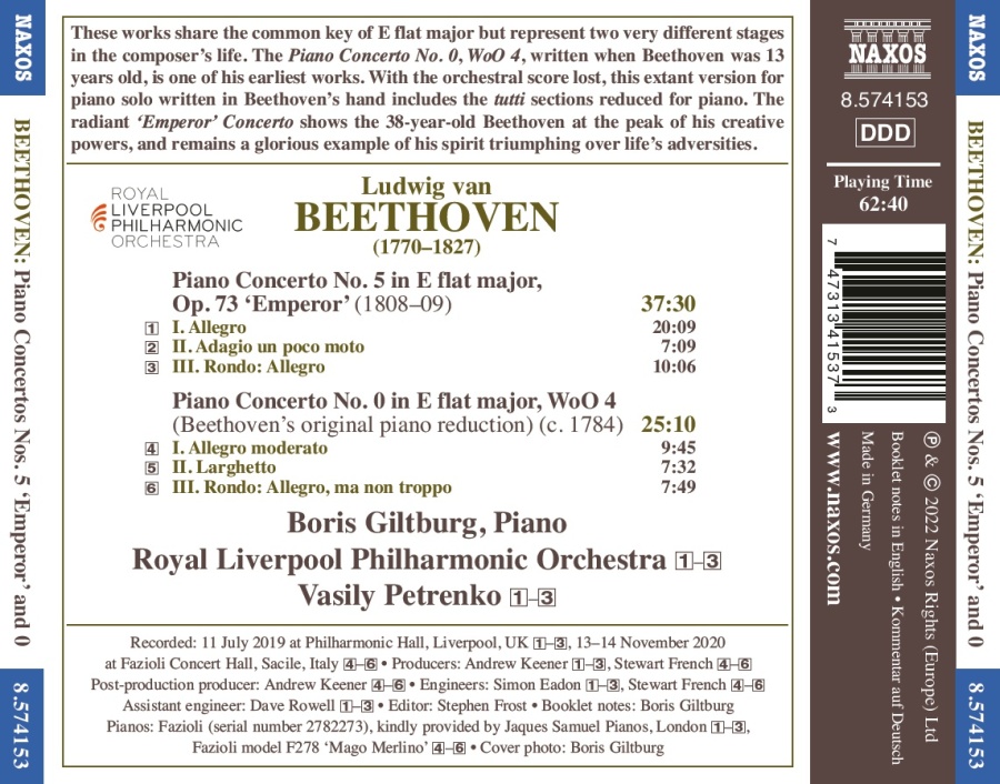 Beethoven: Piano Concertos Nos. 5 & 0 - slide-1