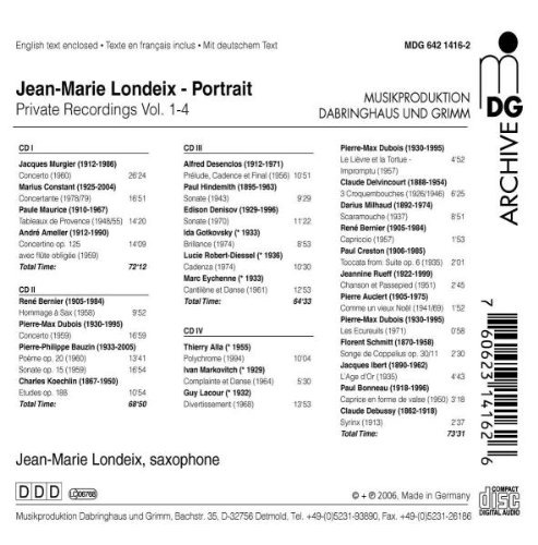 Londeix: Portrait - Murgier, Constant, Ameller & 6 more : Concertos, Chamber Music & Solo Pieces - slide-1
