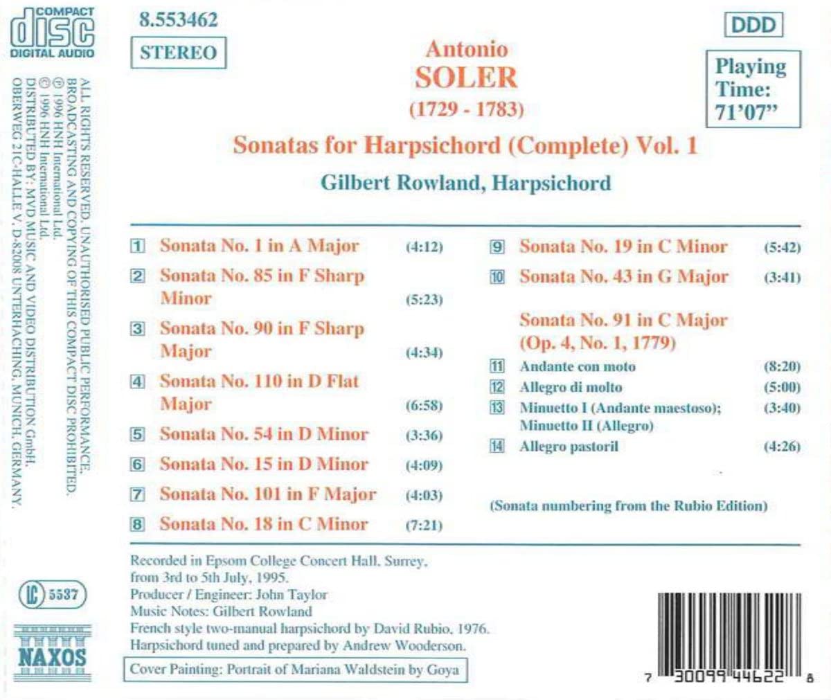 SOLER: Sonatas for Harpsichord Vol. 1 - slide-1