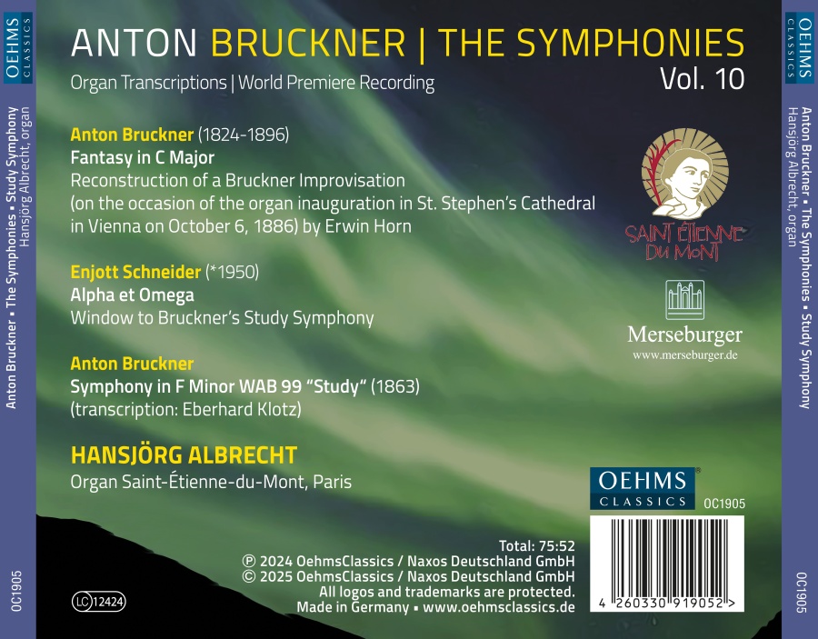 Bruckner: The Symphonies - Organ Transcriptions Vol. 10 - slide-1