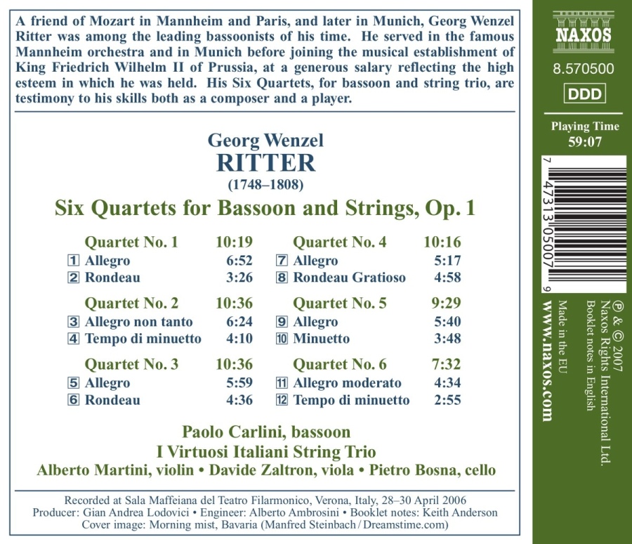 RITTER Georg Wenzel - Six Quartets for Bassoon Op. 1 - slide-1