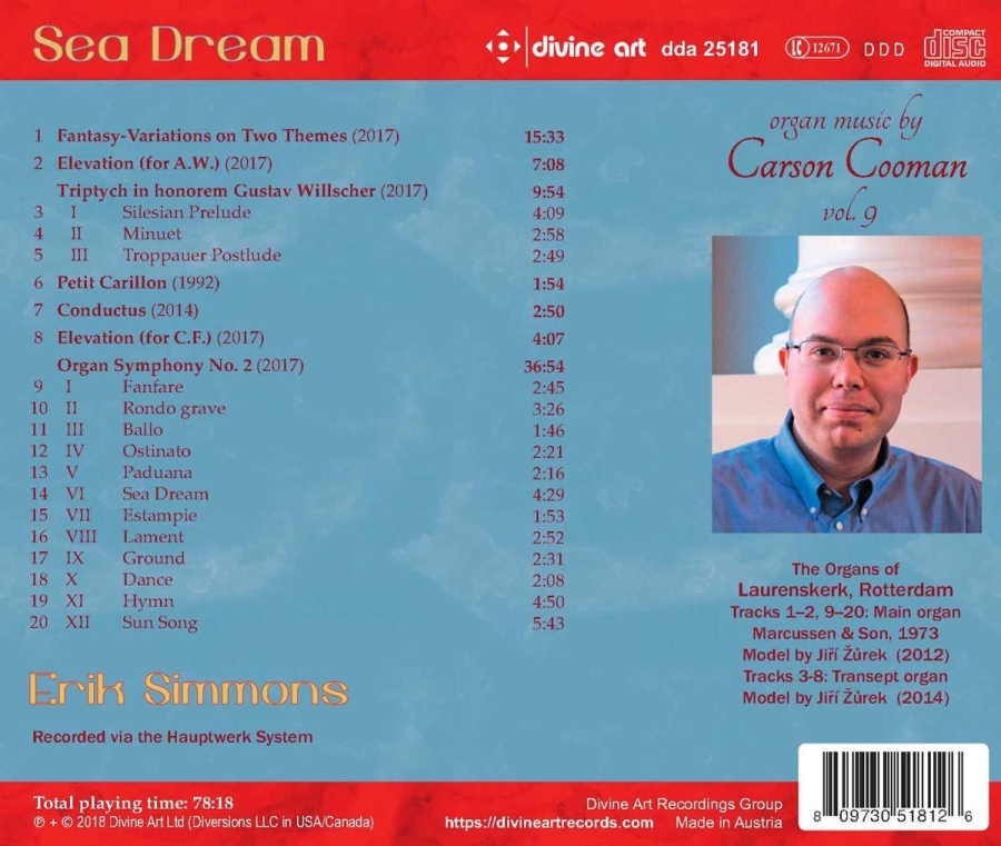 Sea Dream, organ music by Carson Cooman vol. 9 - slide-1