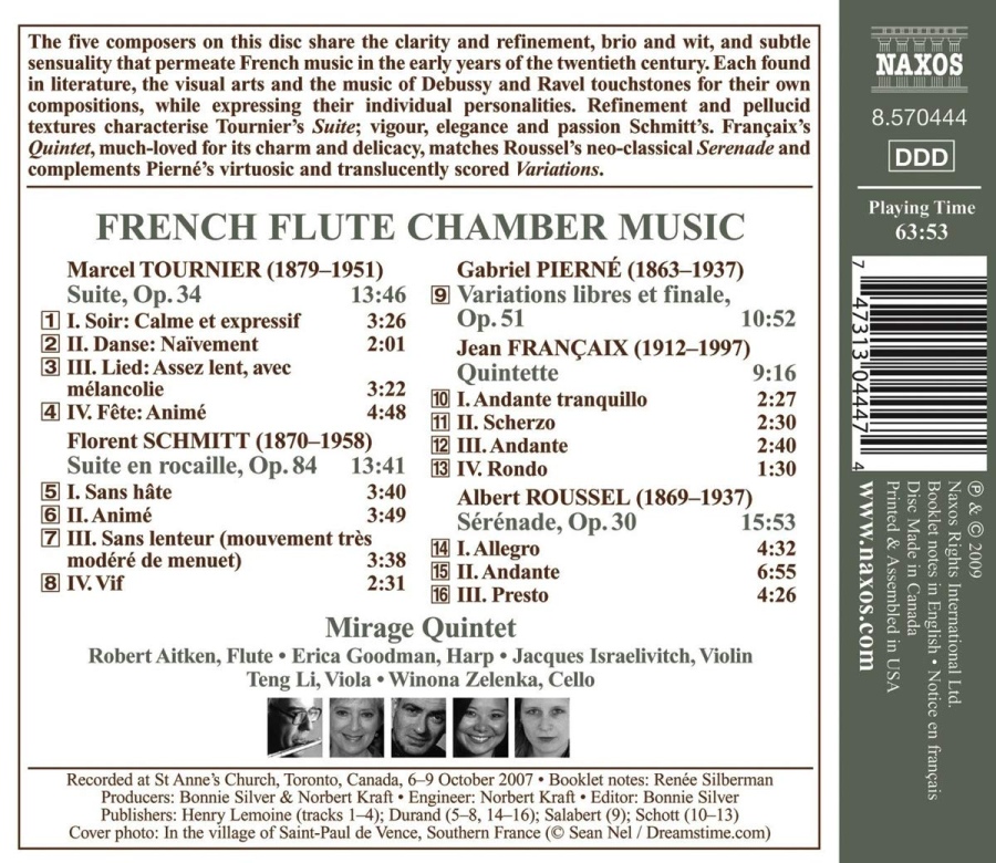 French Flute Chamber Music -TOURNIER / SCHMITT / PIERNÉ / FRANÇAIX / ROUSSEL - slide-1