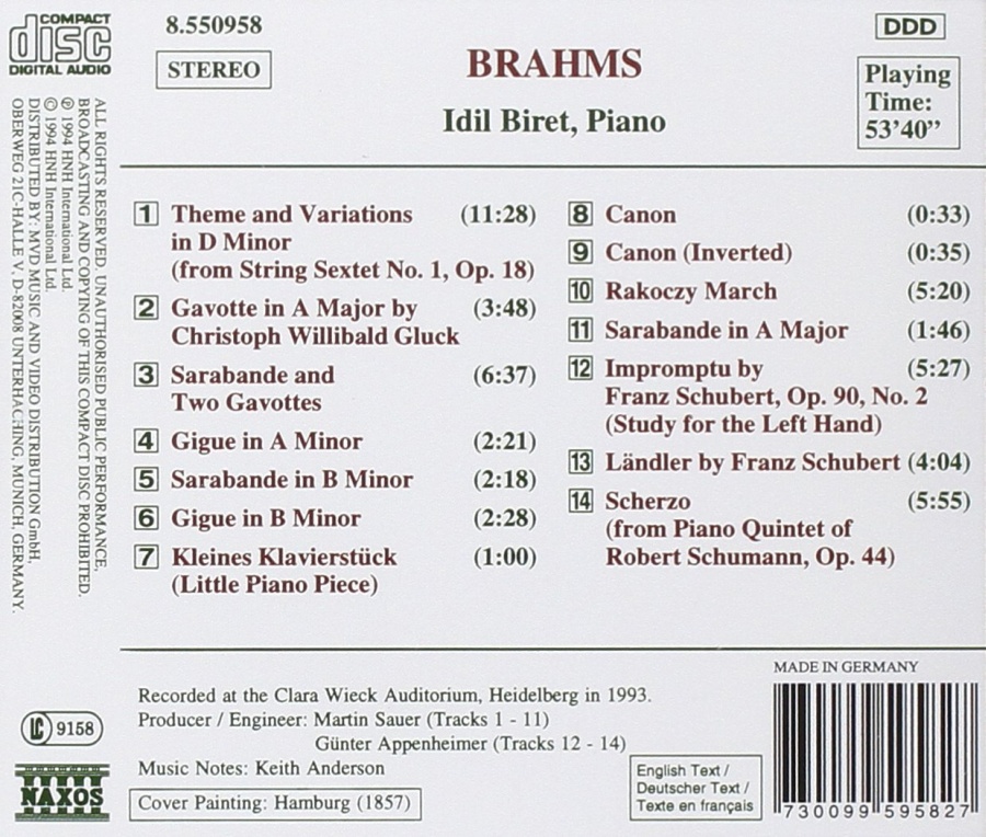 BRAHMS: Theme and Variations; Sarabandes, Gavottes - slide-1