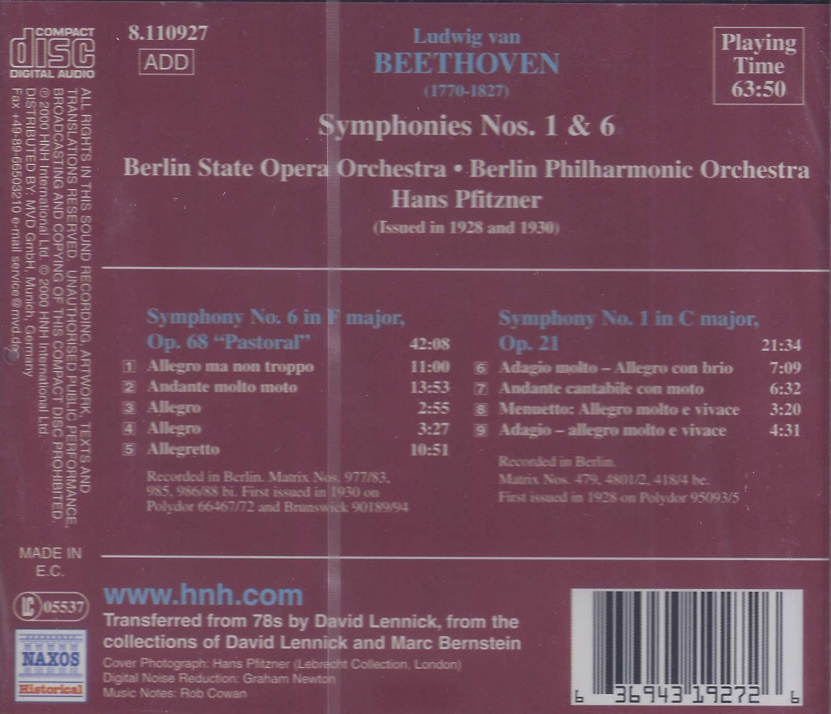 Beethoven: Symphonies Nos.1 & 6 - slide-1