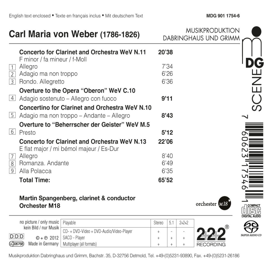 Weber: Clarinet Concertos Nos. 1 & 2, Concertino for Clarinet & Orchestra, Overtures - slide-1