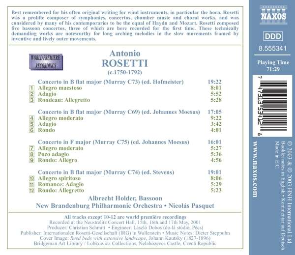 ROSETTI: Basson Concertos - slide-1