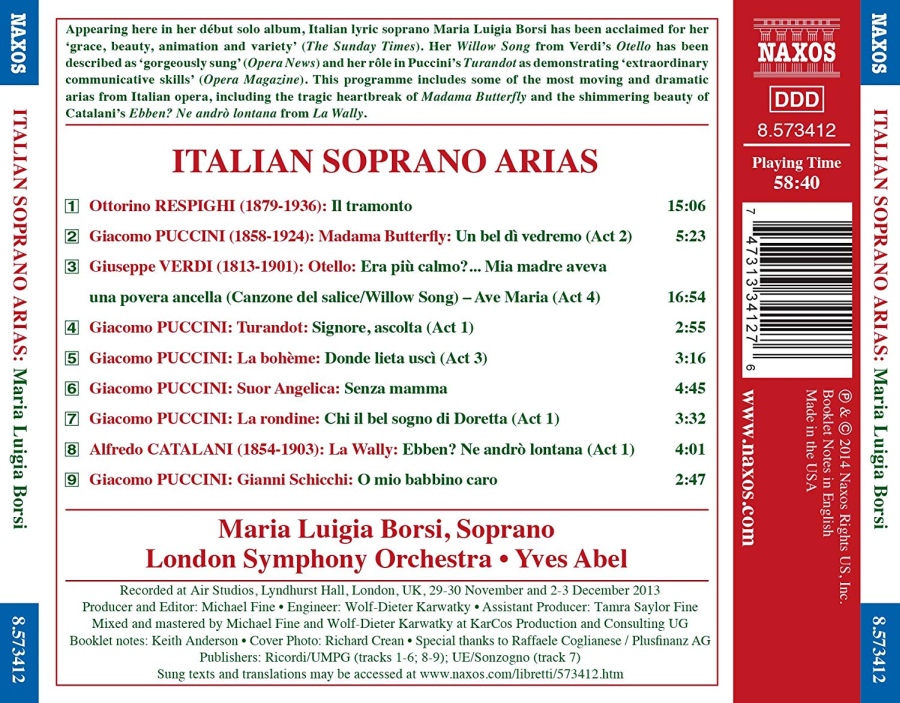 Italian Soprano Arias - Verdi Puccini Respighi Catalani - slide-1