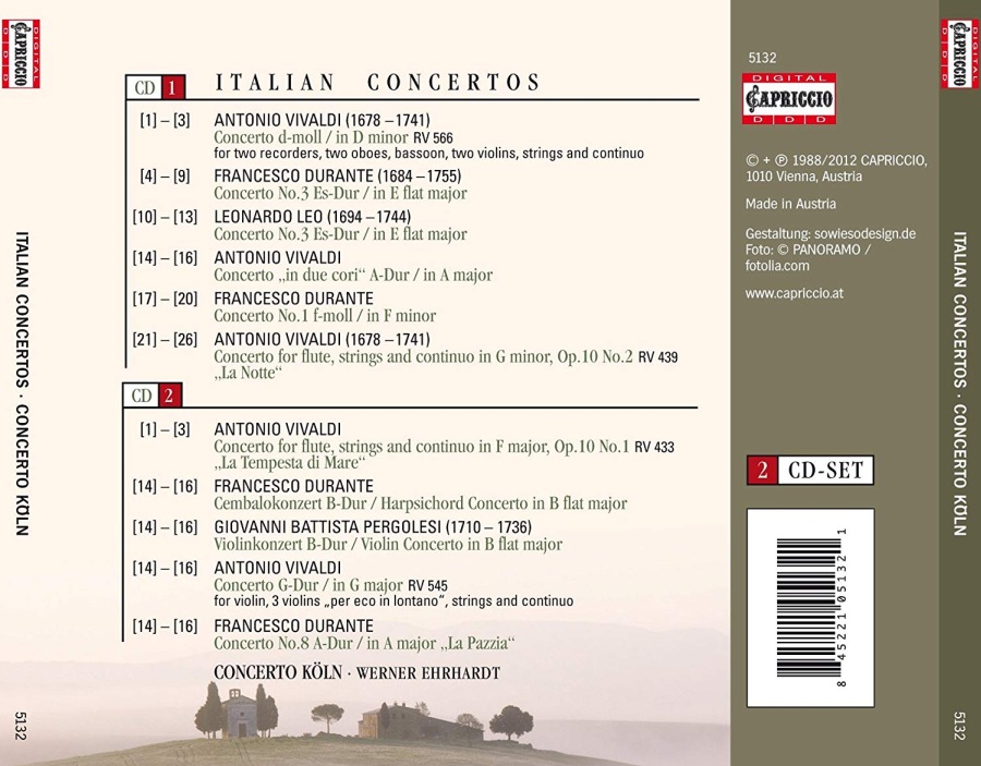 Italian Concertos - Antonio Vivaldi, Francesco Durante, Giovanni Battista Pergolesi, Leonardo Leo - slide-1