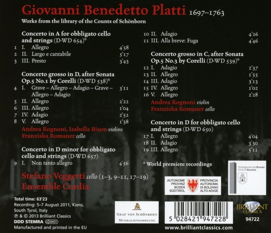 Platti: Cello Concertos - slide-1