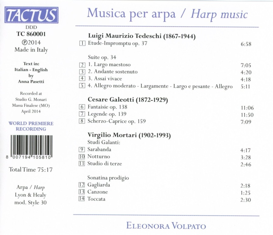 Musica per arpa: Tedeschi, Galeotti, Mortari - slide-1