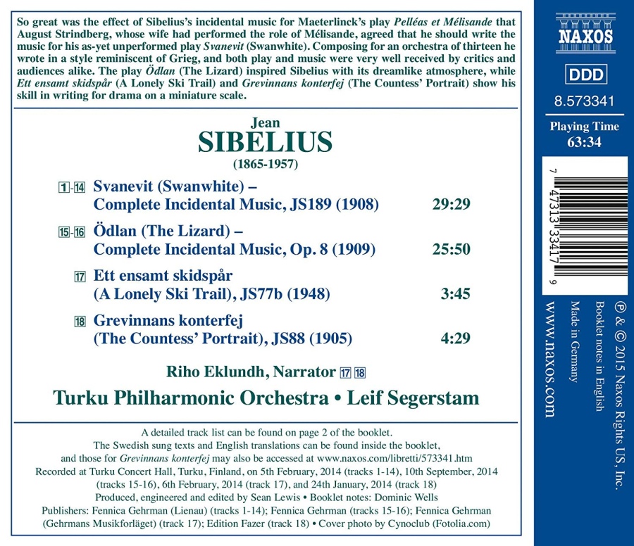 Sibelius: Orchestral Works Vol. 5 - Swanwhite The Lizard … - slide-1