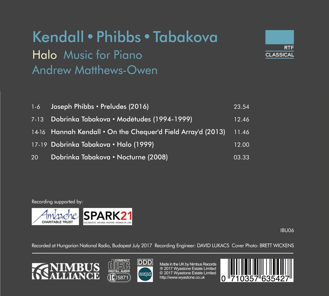 Halo - Music for Piano: Phibbs/Tabakova / Kandall - slide-1