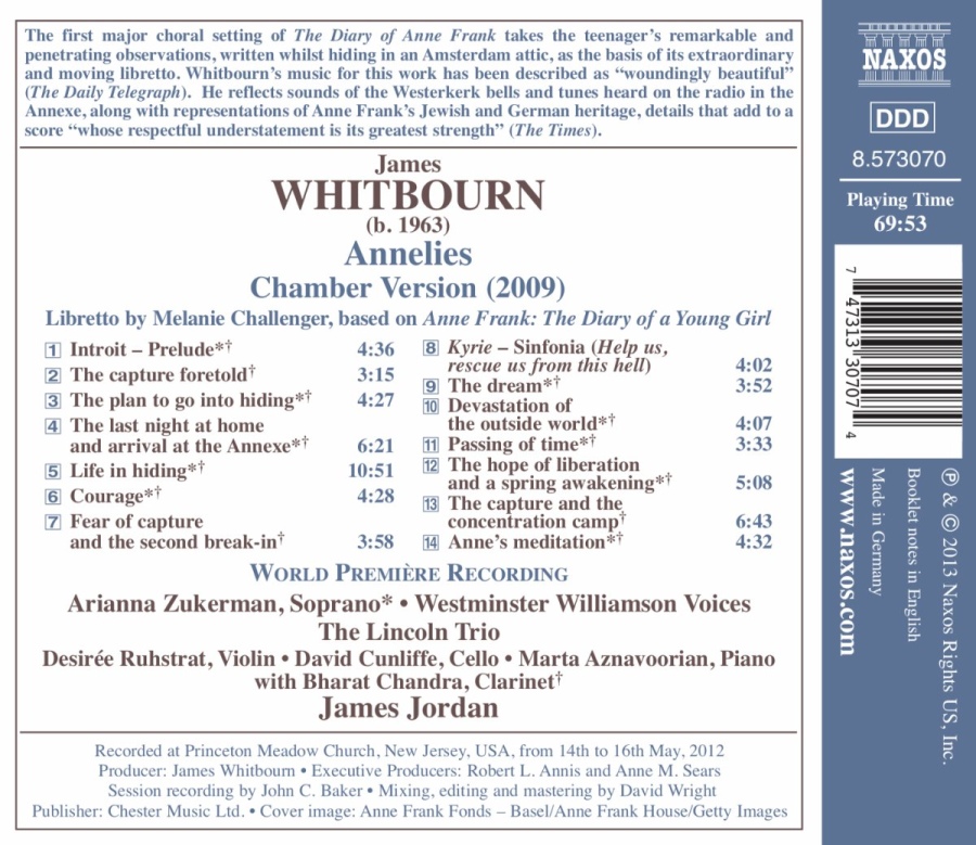 Whitbourn: Whitbourn: Annelies (Chamber Version)   - slide-1