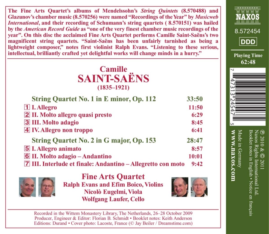 SAENS-SAENS: String Quartets Nos. 1 & 2 - slide-1