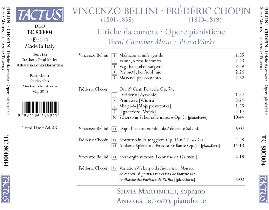 Bellini & Chopin: Liriche da camera; Opere pianistiche - slide-1