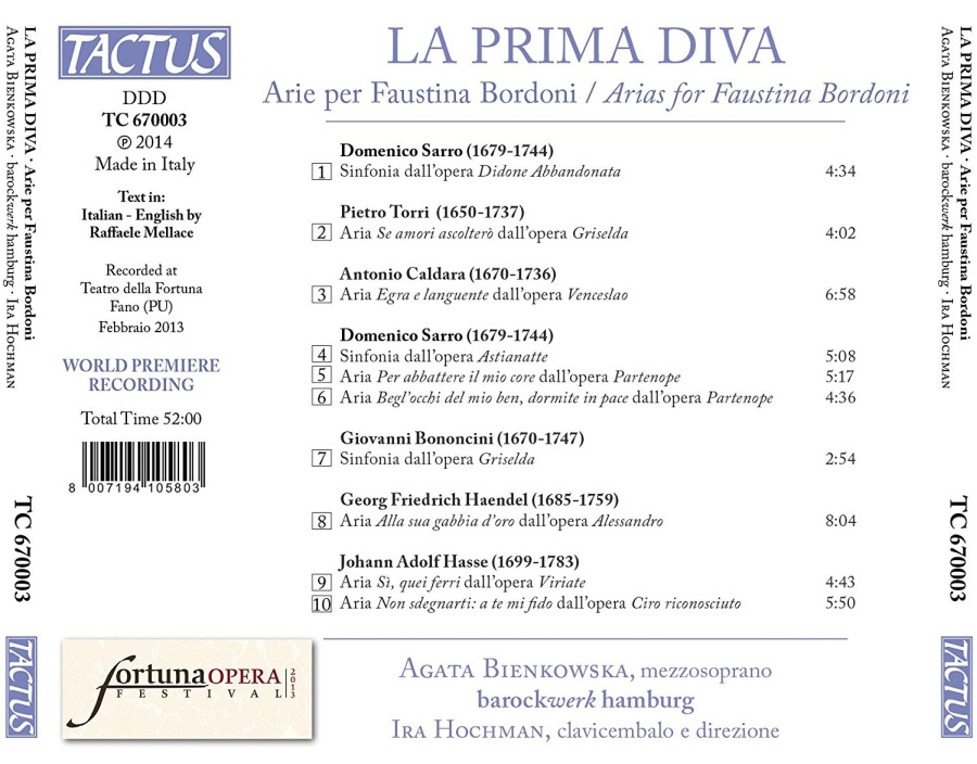 La Prima Diva: Arias for Faustina Bordoni - slide-1
