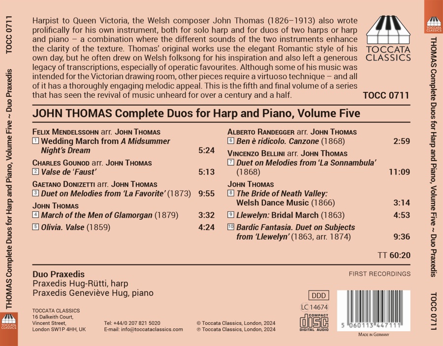 Thomas: Complete Duos for Harp & Piano Vol. 5 - slide-1