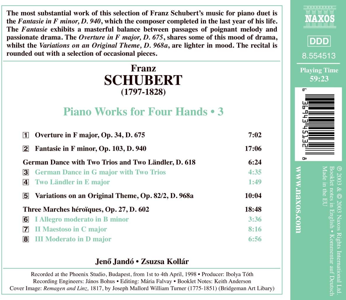 SCHUBERT F.: Piano Works for four Hands - slide-1