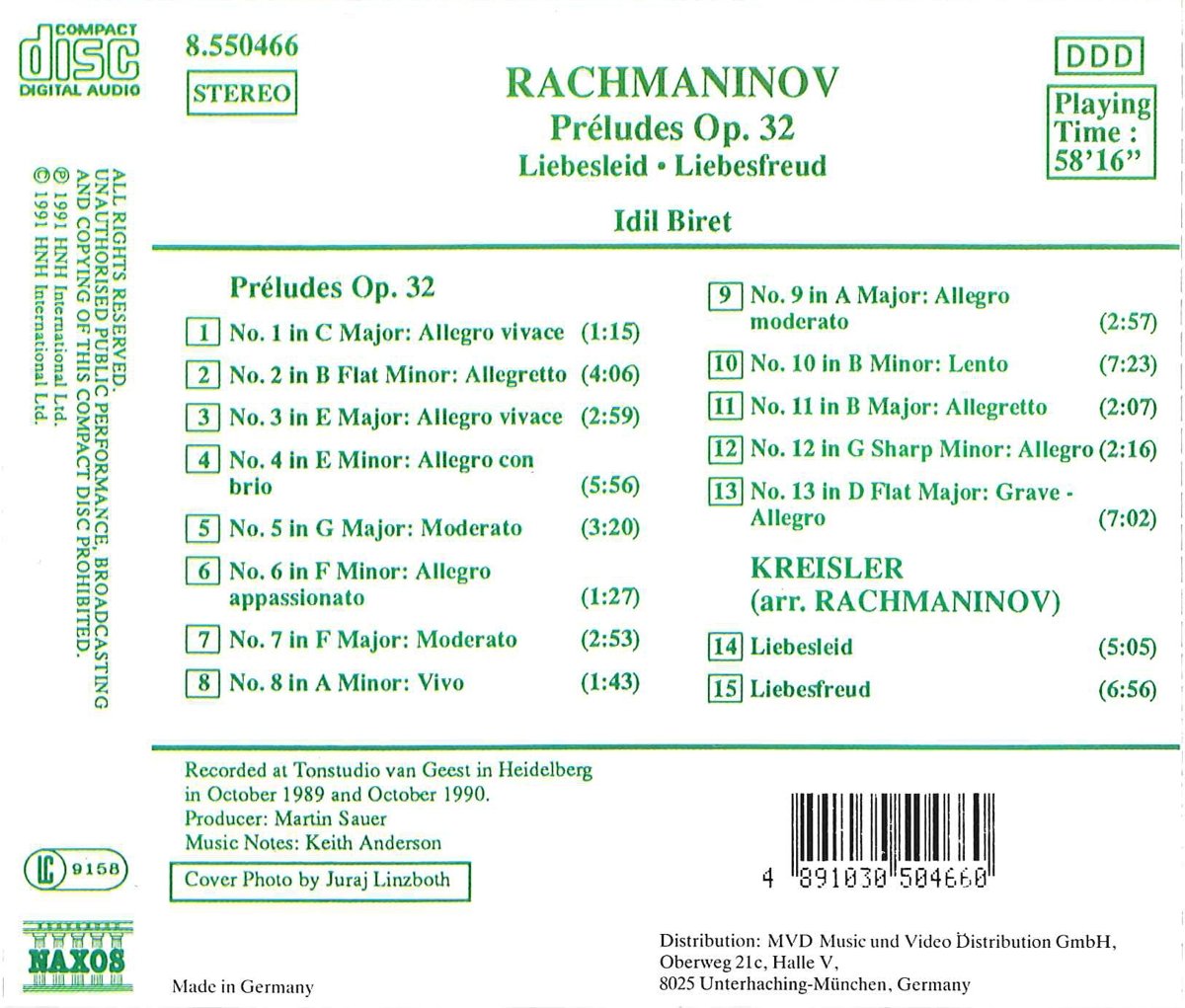Rachmaninov: Préludes, Op. 32 / Kreisler: Liebesleid and Liebesfreud - slide-1