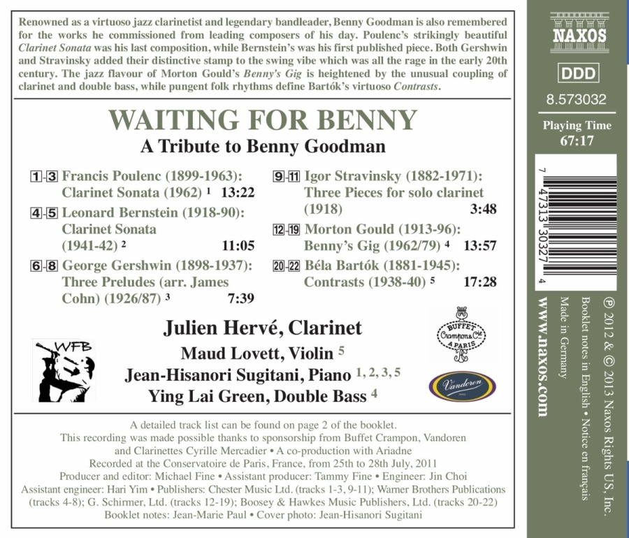 Waiting for Benny - A Tribute to Benny Goodman: Poulenc, Bernstein, Gershwin, Strawiński, Gould, Bartók - slide-1