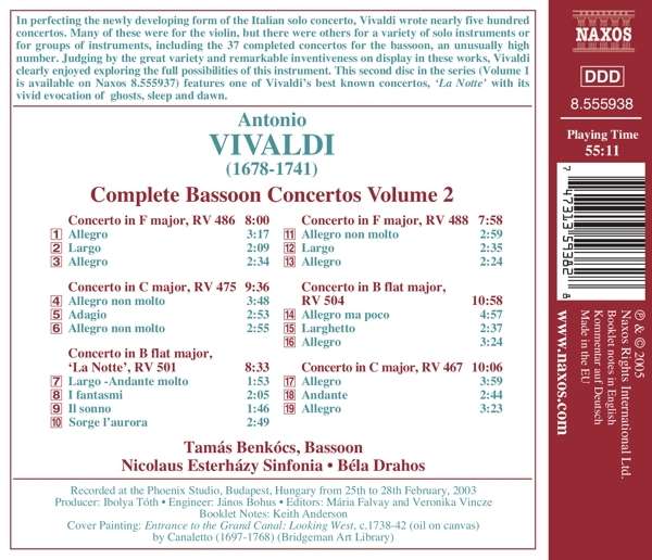 VIVALDI: Bassoon Concertos (Complete), Vol. 2 - slide-1