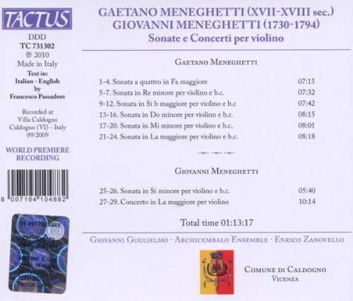 Gaetano & Giovanni Meneghetti: Sonate e Concerti per violino - slide-1