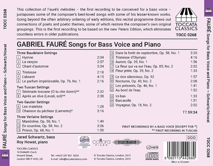 Fauré: Songs for Bass Voice and Piano - slide-1