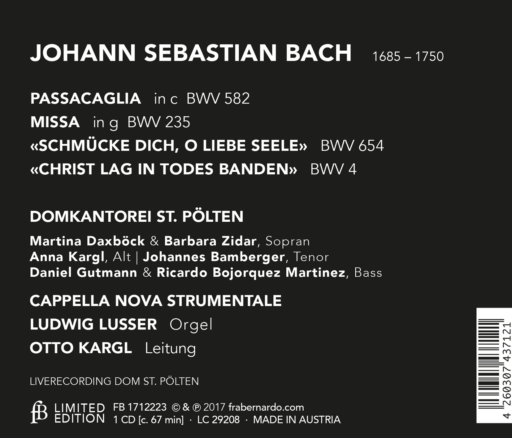 Bach: Passacaglia; Missa; Cantatas - slide-1