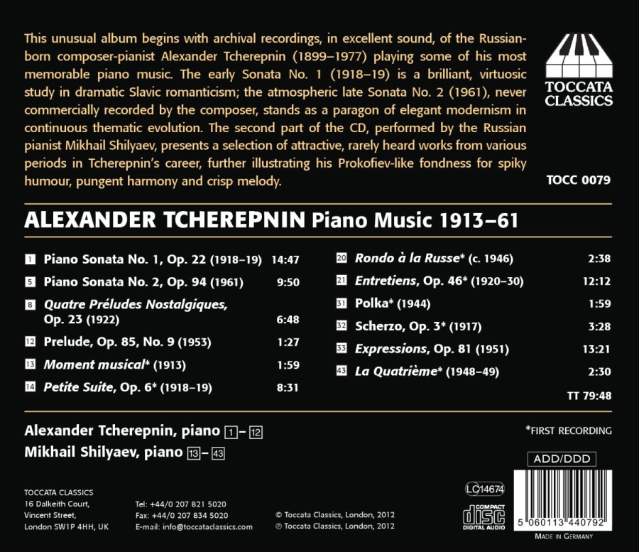 Tcherepnin: Piano Music 1913-61 - slide-1