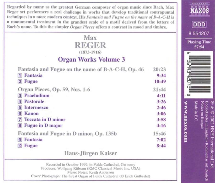 REGER: Organ Works Vol. 3 - slide-1
