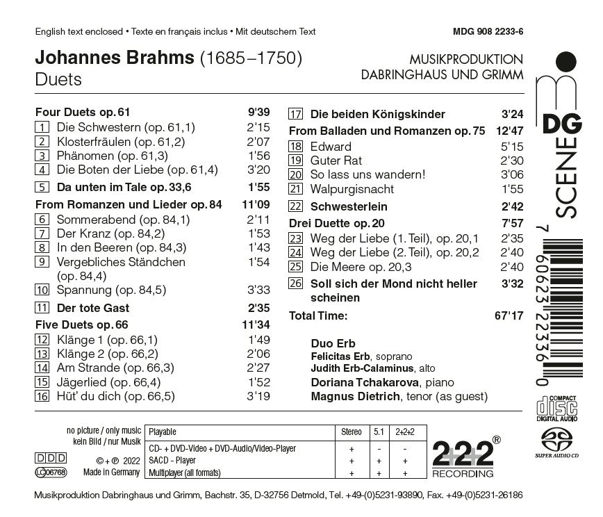 Brahms: Duets and Romances - slide-1