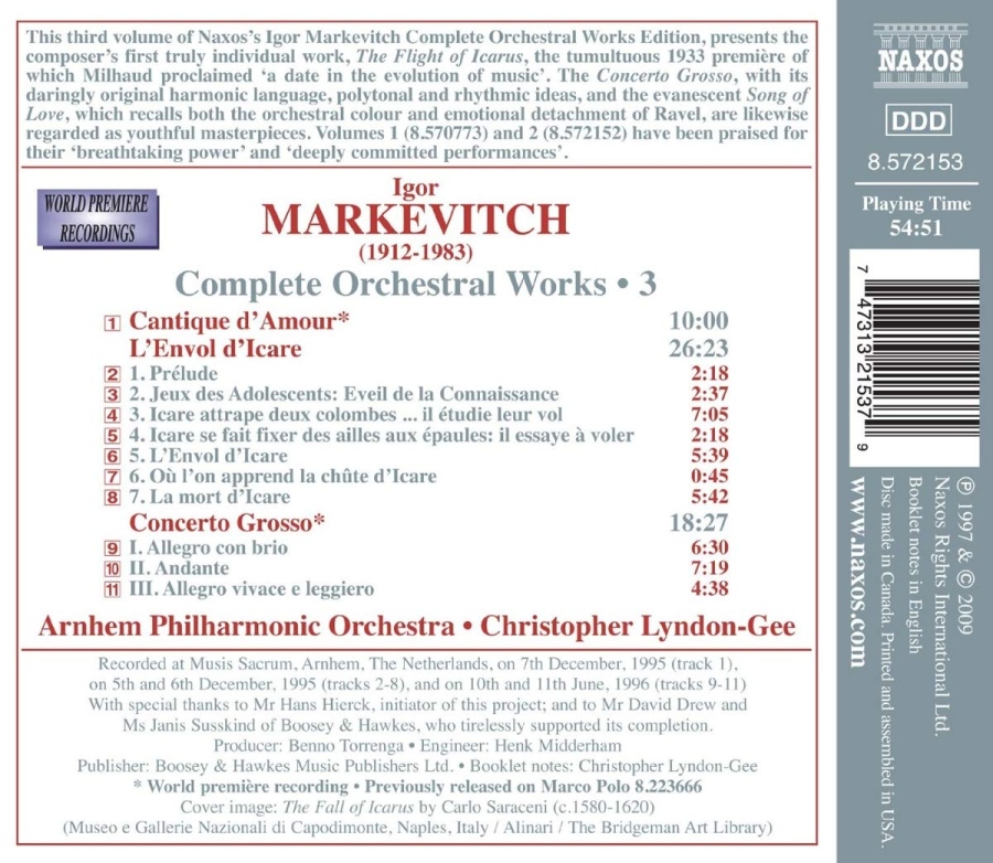 Markievich Igor: Complete Orchestral Works Vol. 3 - slide-1