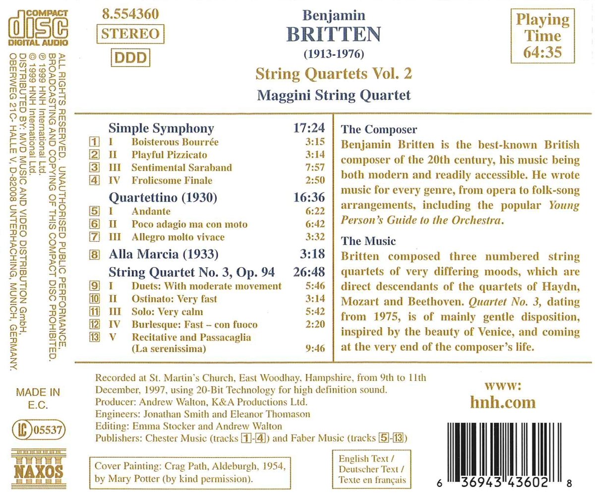 BRITTEN: String Quartets vol. 2 - slide-1
