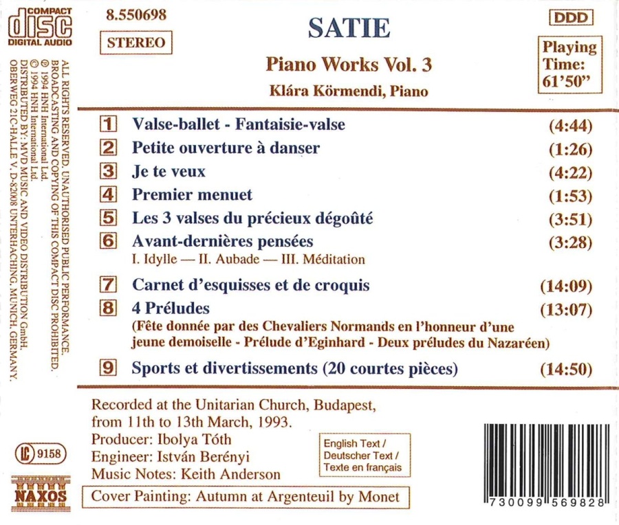 Satie: Piano Works Vol. 3 - slide-1